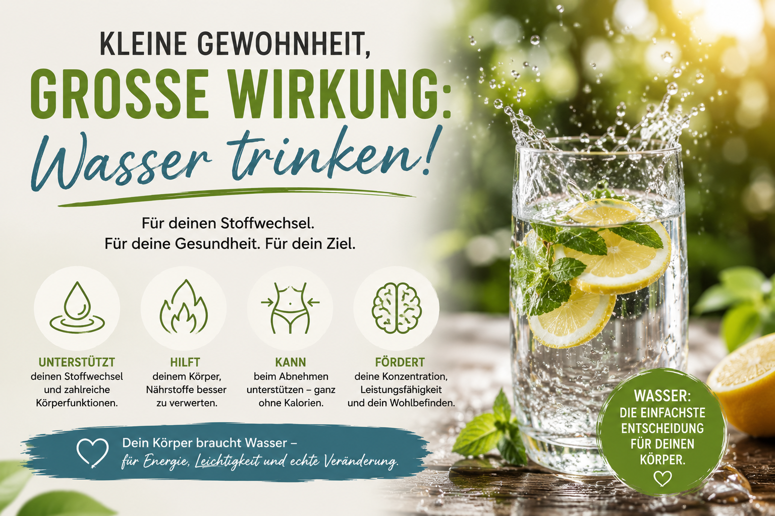 Warum ausreichend Wasser trinken für Stoffwechsel und Gewichtsabnahme so wichtig ist